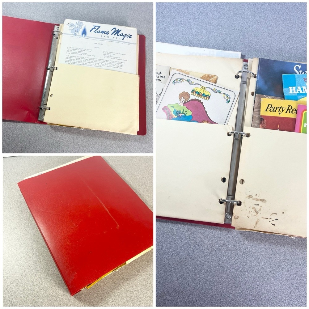Vintage Recipe‎ Binder 1960s Booklets Clippings Handmade Collection Ephemera